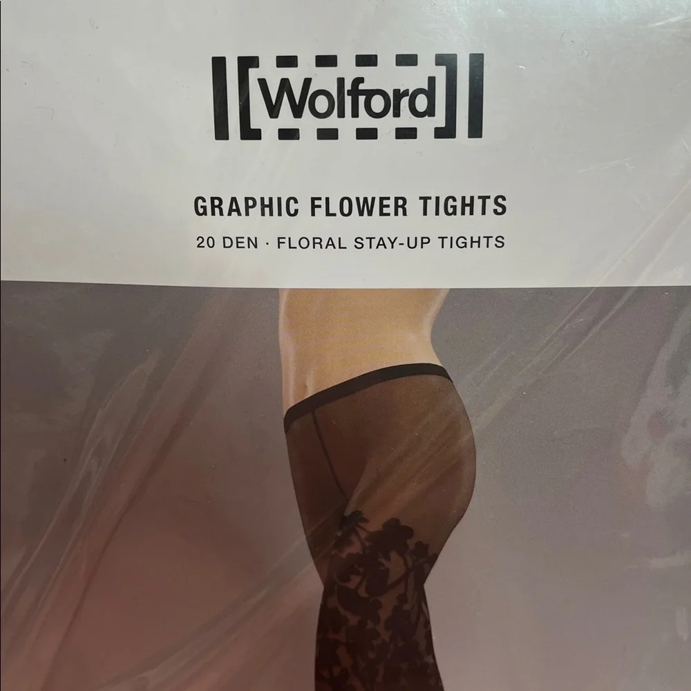 Wolford Graphic Flower Tights New in Package Size Small